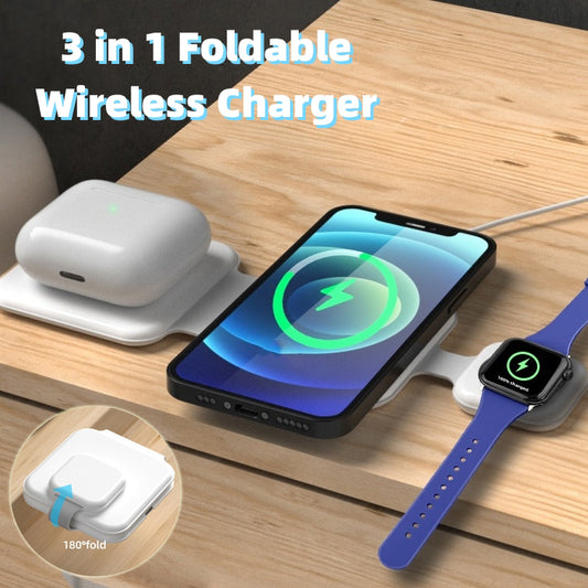3-in-1 Foldable Magnetic Wireless Charger: Streamlined Charging Solution