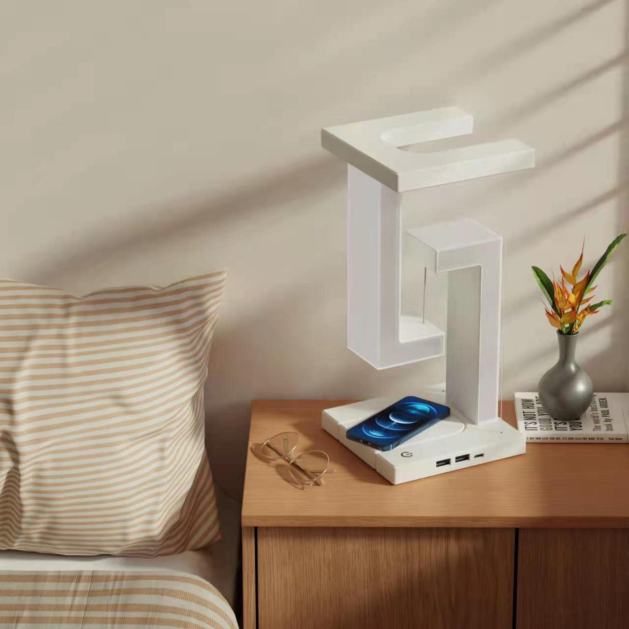 Levitating Mobile Device Charging Fixture: Illuminate and Charge with Style!