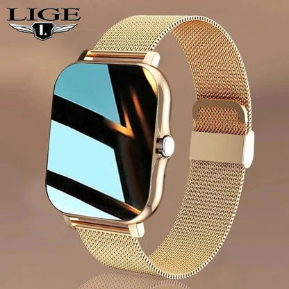 LIGE 2024 Smart Watch For woman : Full Touch Screen Sports Fitness Bluetooth Calls Digital Smartwatch