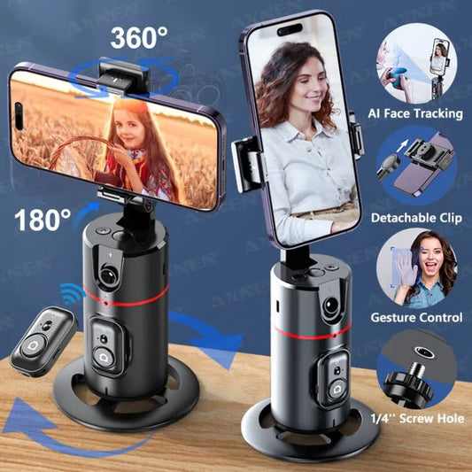 P02 360° Rotation Gimbal Stabilizer: Your Ultimate TikTok Companion for Smooth Selfie Videos and Face Tracking Live Streams, Complete with Remote Shutter