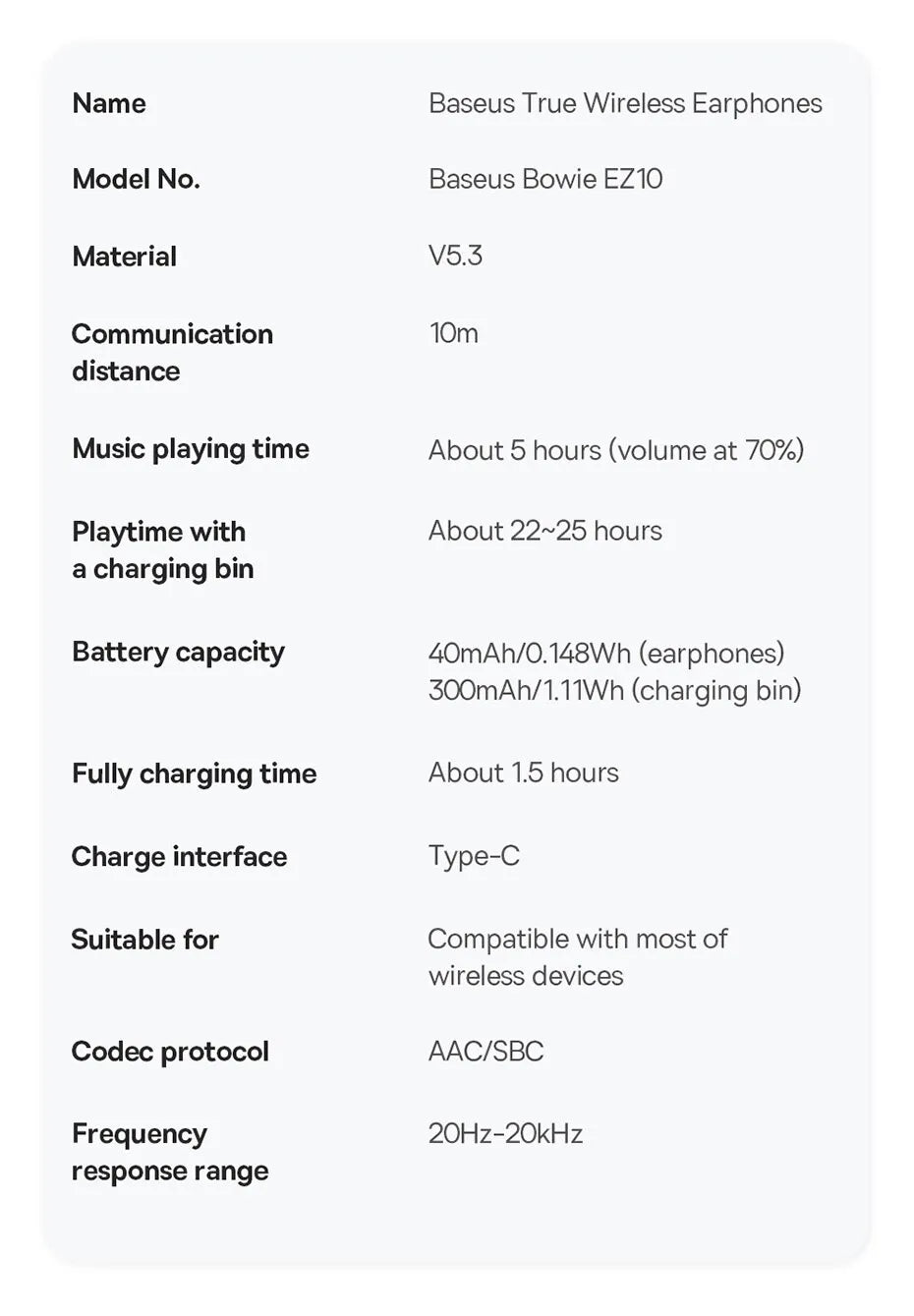 Baseus Bowie EZ10 TWS Earphones: Wireless Audio, Instant Connection