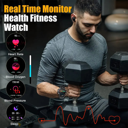 Smartwatch For men -Enabled Wireless Sport Earbuds - Elevate Your Workouts!